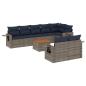 Preview: 9-teiliges Gartensofa-Set mit Kissen, grau, Polyrattan