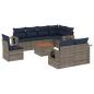 Preview: 9-teiliges Gartensofa-Set mit Kissen, grau, Polyrattan