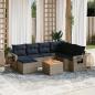 Preview: ARDEBO.de - 8-teiliges Gartensofa-Set mit Kissen, grau, Polyrattan
