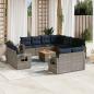 Preview: ARDEBO.de - 12-teiliges Gartensofa-Set mit Kissen, grau, Polyrattan