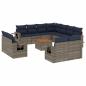 Preview: 12-teiliges Gartensofa-Set mit Kissen, grau, Polyrattan
