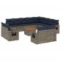 Preview: 13-teiliges Gartensofa-Set mit Kissen, grau, Polyrattan