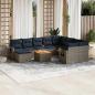 Preview: ARDEBO.de - 11-teiliges Gartensofa-Set mit Kissen, grau, Polyrattan
