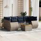 Preview: ARDEBO.de - 7-teiliges Gartensofa-Set mit Kissen, grau, Polyrattan