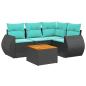 Preview: 5-teiliges Gartensofa-Set mit Kissen, schwarzes Polyrattan