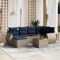 Preview: ARDEBO.de - 7-teiliges Gartensofa-Set mit Kissen, grau, Polyrattan