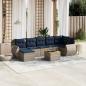 Preview: ARDEBO.de - 8-teiliges Gartensofa-Set mit Kissen, grau, Polyrattan