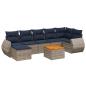 Preview: 8-teiliges Gartensofa-Set mit Kissen, grau, Polyrattan