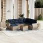 Preview: ARDEBO.de - 8-teiliges Gartensofa-Set mit Kissen, grau, Polyrattan