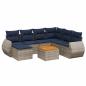 Preview: 8-teiliges Gartensofa-Set mit Kissen, grau, Polyrattan