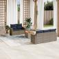 Preview: ARDEBO.de - 6-teiliges Gartensofa-Set mit Kissen, grau, Polyrattan