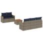 Preview: 6-teiliges Gartensofa-Set mit Kissen, grau, Polyrattan