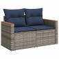 Preview: 9-teiliges Gartensofa-Set mit Kissen, grau, Polyrattan
