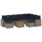 Preview: 10-teiliges Gartensofa-Set mit Kissen, grau, Polyrattan