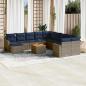 Preview: ARDEBO.de - 14-teiliges Gartensofa-Set mit Kissen, grau, Polyrattan