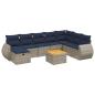 Preview: 9-teiliges Gartensofa-Set mit Kissen, grau, Polyrattan