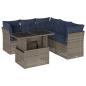 Preview: 6-teiliges Gartensofa-Set mit Kissen, grau, Polyrattan