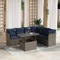 Preview: ARDEBO.de - 7-teiliges Gartensofa-Set mit Kissen, grau, Polyrattan