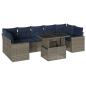 Preview: 8-teiliges Gartensofa-Set mit Kissen, grau, Polyrattan