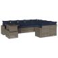 Preview: 10-teiliges Gartensofa-Set mit Kissen, grau, Polyrattan