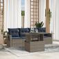 Preview: ARDEBO.de - 5-teiliges Gartensofa-Set mit Kissen, grau, Polyrattan
