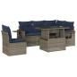 Preview: 6-teiliges Gartensofa-Set mit Kissen, grau, Polyrattan