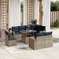 Preview: ARDEBO.de - 9-teiliges Gartensofa-Set mit Kissen, grau, Polyrattan