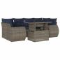 Preview: 7-teiliges Gartensofa-Set mit Kissen, grau, Polyrattan