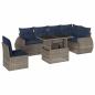 Preview: 7-teiliges Gartensofa-Set mit Kissen, grau, Polyrattan