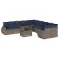 Preview: 11-teiliges Gartensofa-Set mit Kissen, grau, Polyrattan