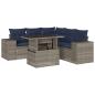 Preview: 6-teiliges Gartensofa-Set mit Kissen, grau, Polyrattan