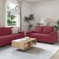 Preview: ARDEBO.de - 3-teiliges Sofa-Set mit Kissen, weinroter Stoff