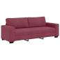 Preview: 3-teiliges Sofa-Set mit Kissen, weinroter Stoff
