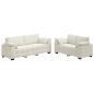 Preview: 2-teiliges Sofa-Set mit Kissen, cremefarbener Samt