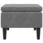 Preview: Hocker mit Holzbeinen Dunkelgrau Samt