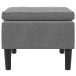 Preview: Hocker mit Holzbeinen Dunkelgrau Samt