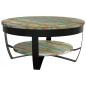 Preview: Couchtisch mit Ablage Altholz Massiv 65x32 cm