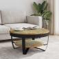 Preview: Couchtisch mit Ablage Altholz Massiv 65x32 cm