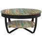 Preview: Couchtisch mit Ablage Altholz Massiv 65x32 cm