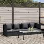 Preview: ARDEBO.de - Garten-Sofabett mit Kissen Poly Rattan Schwarz