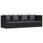 Preview: Garten-Sofabett mit Kissen Poly Rattan Schwarz