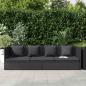 Preview: Garten-Sofabett mit Kissen Poly Rattan Schwarz