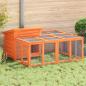 Preview: ARDEBO.de - Kaninchenstall Braun 144x123x67,5 cm Massivholz Kiefer