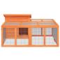 Preview: Kaninchenstall Braun 144x123x67,5 cm Massivholz Kiefer
