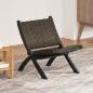 Preview: ARDEBO.de - Relaxstuhl Schwarz Natur Kubu-Rattan und Massivholz Mahagoni