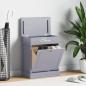 Preview: ARDEBO.de - Schuhschrank Grau 50 x 28 x 58 cm Paulownia Holz