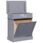 Preview: Schuhschrank Grau 50 x 28 x 58 cm Paulownia Holz