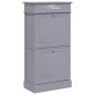 Preview: Schuhschrank Grau 50 x 28 x 98 cm Paulownia Holz
