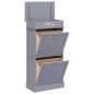 Preview: Schuhschrank Grau 50 x 28 x 98 cm Paulownia Holz