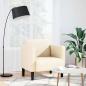 Preview: ARDEBO.de - Sessel mit Armlehnen Creme 54 cm Cordstoff